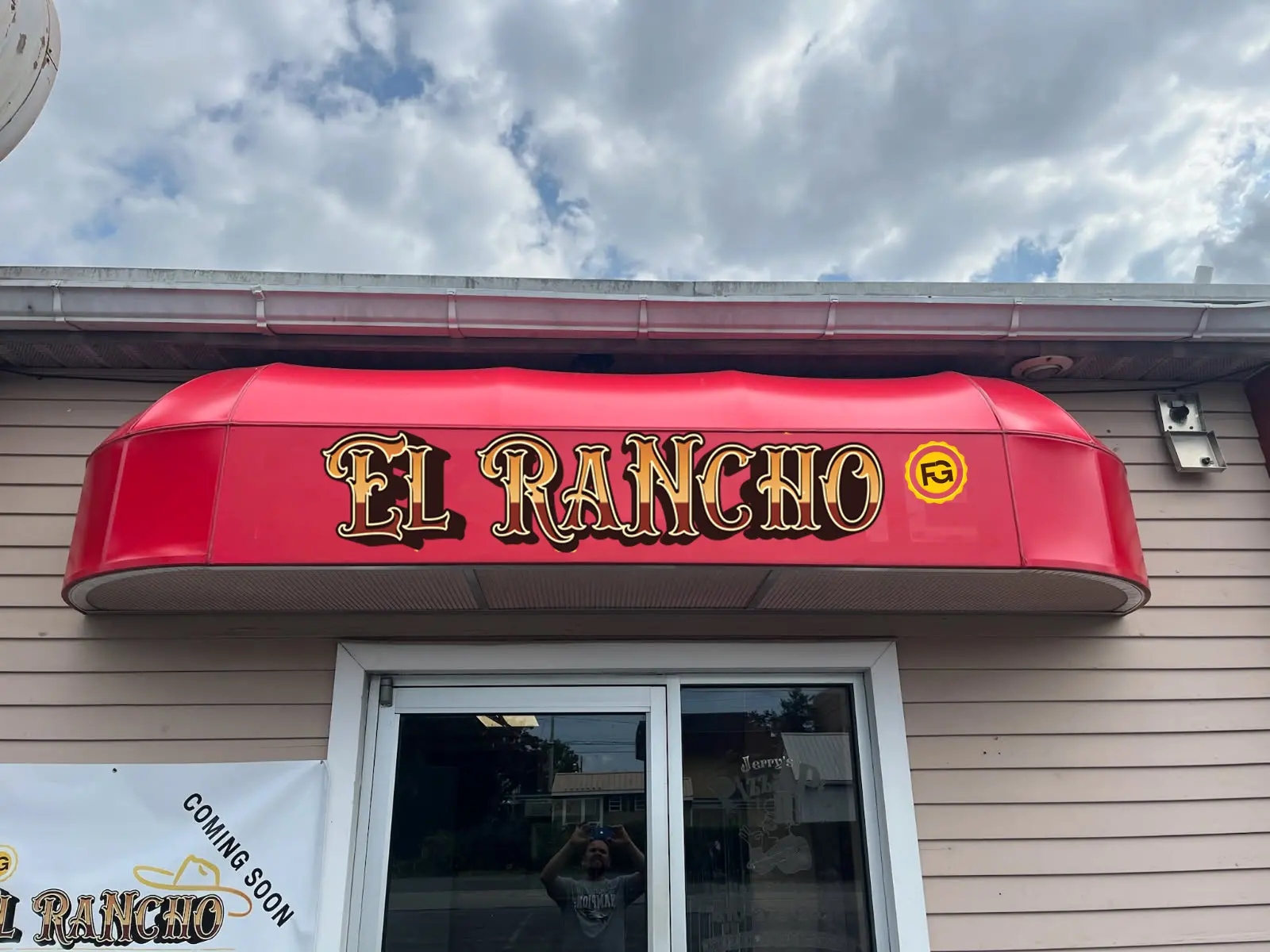 Custom illuminated El Rancho Mexican Restaurant storefront sign in Honey Brook, PA by Print Habit