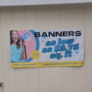 Custom printed vinyl banner for outdoor promotions and events