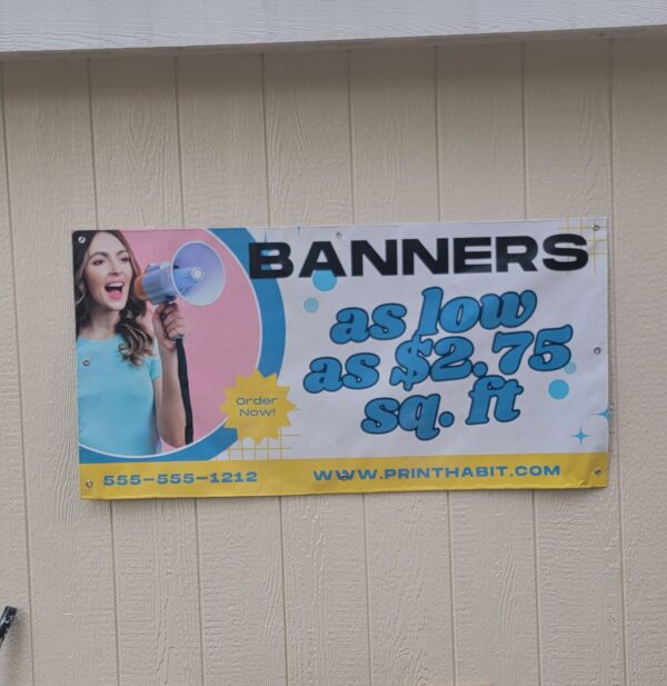 Custom printed vinyl banner for outdoor promotions and events