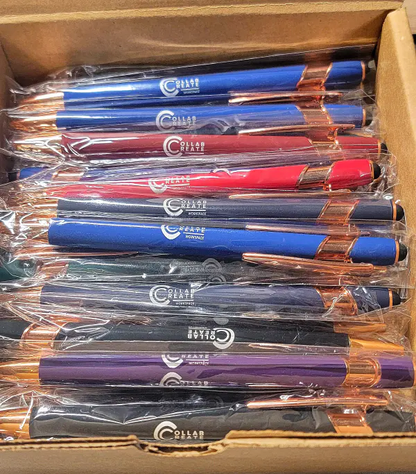 Custom Soft-Touch Stylus Pen with Gold Trim – Laser Engraved or UV Printed (Bundle) - Image 5