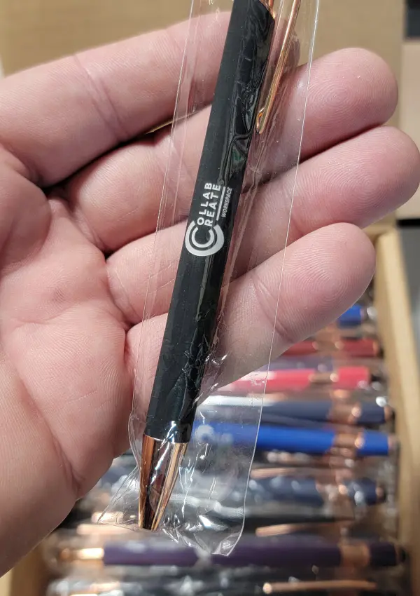 Custom Soft-Touch Stylus Pen with Gold Trim – Laser Engraved or UV Printed (Bundle) - Image 7