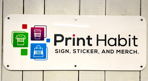 custom acrylic signage with standoff mounts
